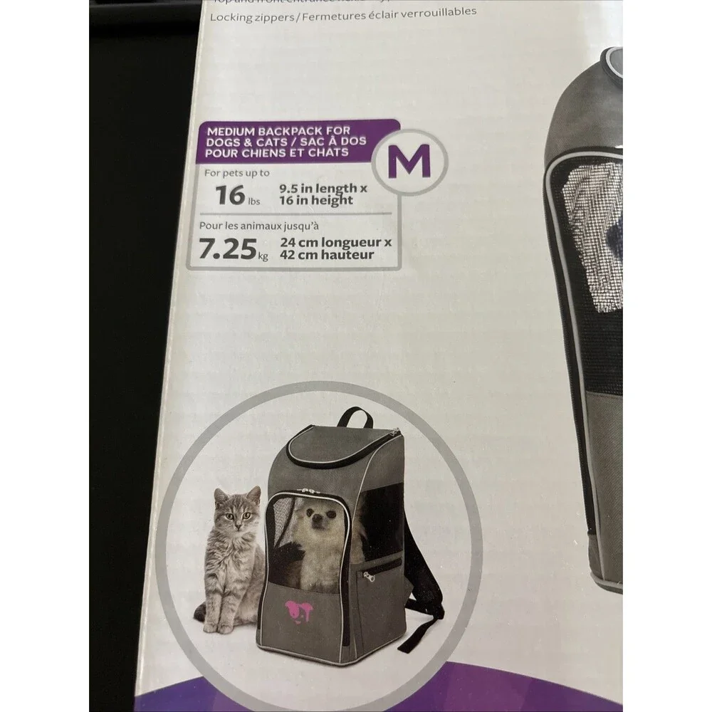 New 2-In-1 Dog Travel Backpack Carrier For MED Animals 16lbs